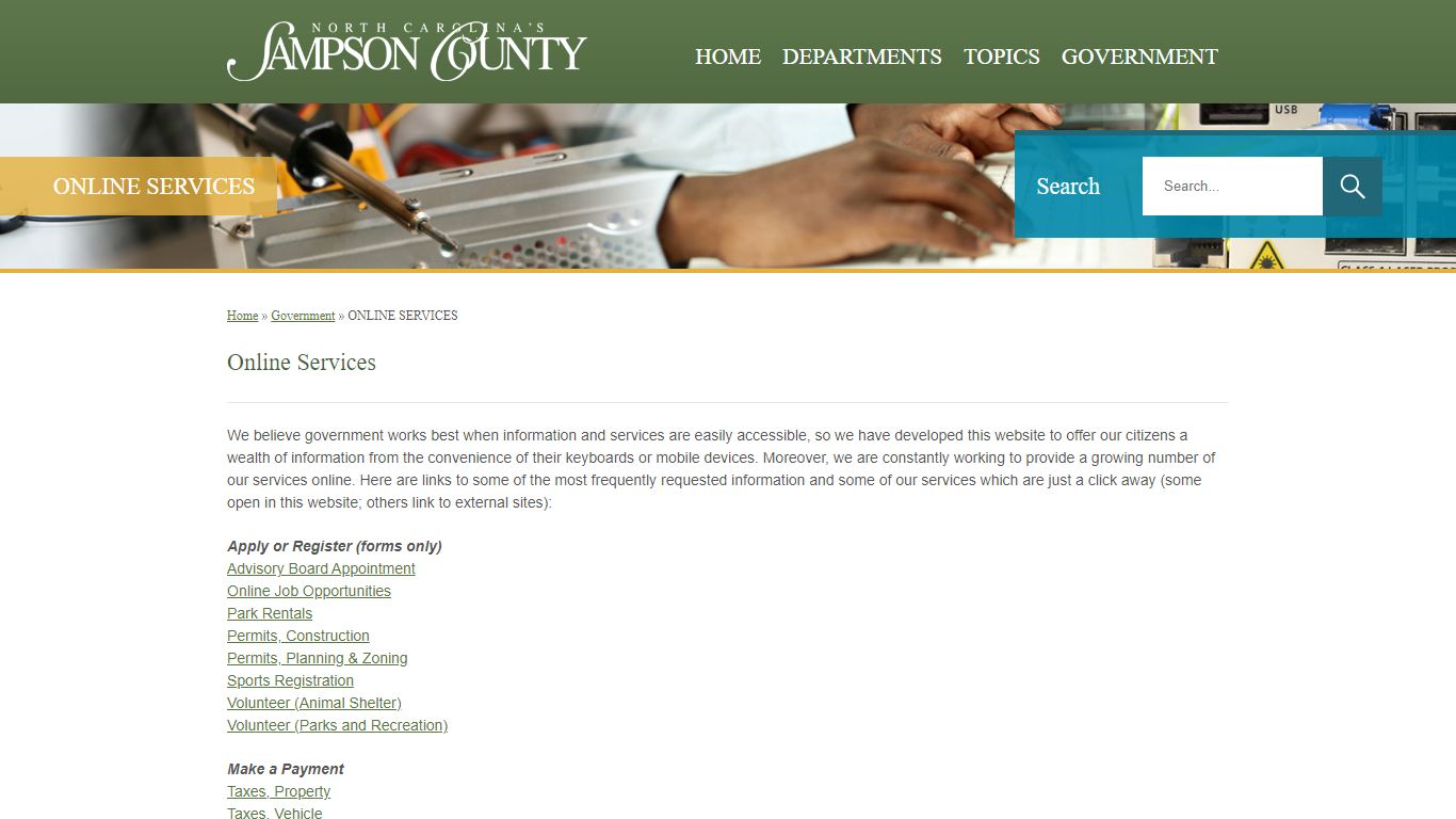 Online Services - Sampson County, North Carolina